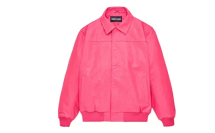 Sp5der Web Leather Jacket Pink